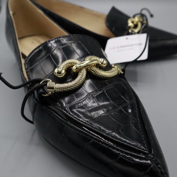 Liz Claiborne Leather Loafers Womens‎ 6M Black Twee Business Elevated Basic NWT - Picture 10 of 15